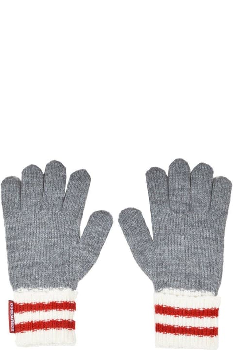 Dsquared2 Gloves for Men Dsquared2 Full-finger Striped Knitted Gloves