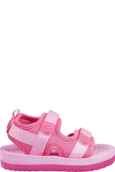 Shoes for Baby Boys Molo Fuchsia Sandals For Baby Girl With Logo