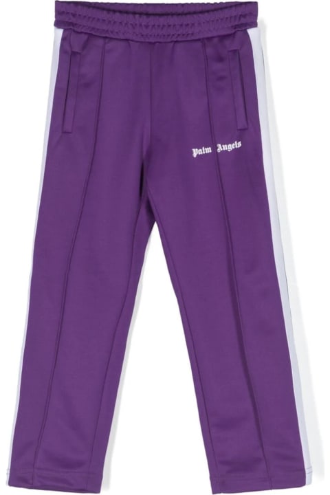 Sale for Kids Palm Angels Purple Track Trousers With Logo