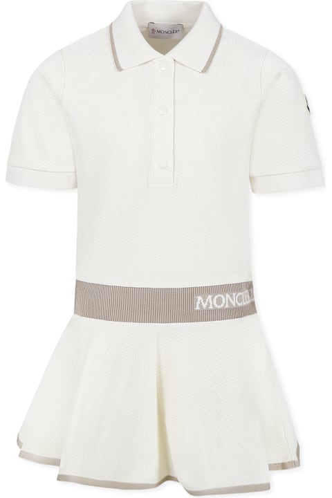 Homeware Moncler Ivory Dress For Girl With Logo