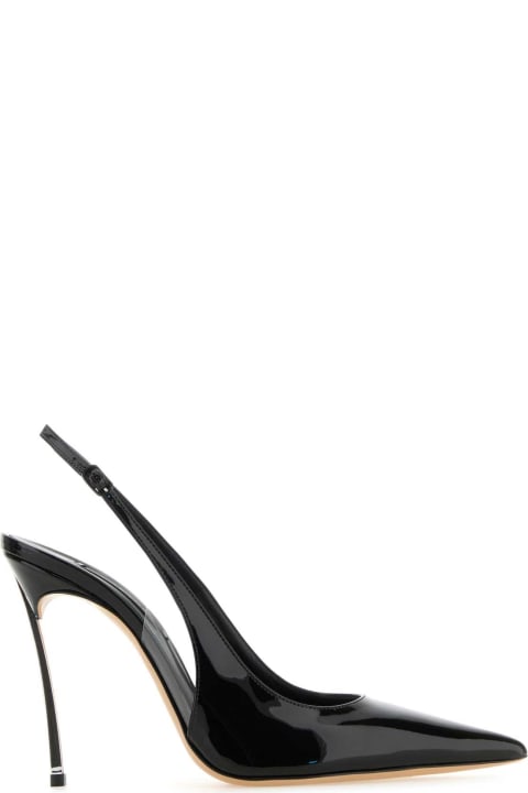 High-Heeled Shoes for Women Casadei Black Leather Tiffany Pumps