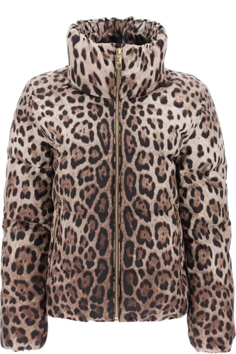 Dolce & Gabbana Coats & Jackets for Women Dolce & Gabbana Leopard Print Padded Jacket
