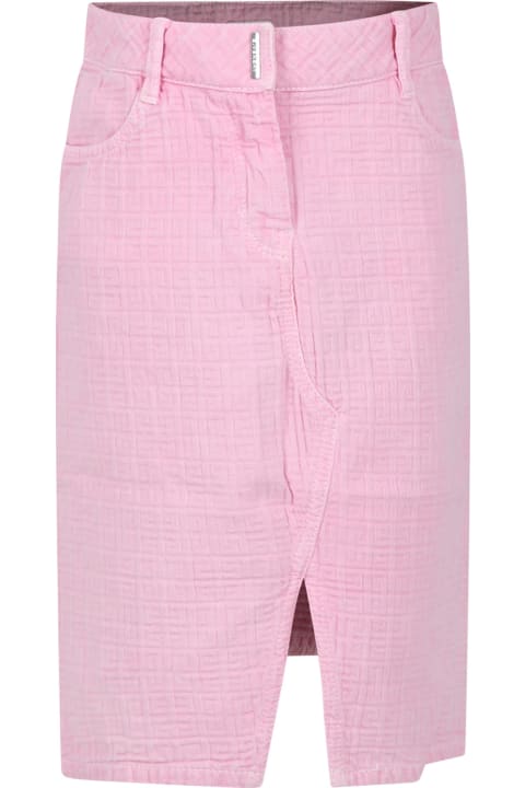 Pink Skirt For Girl With Logo