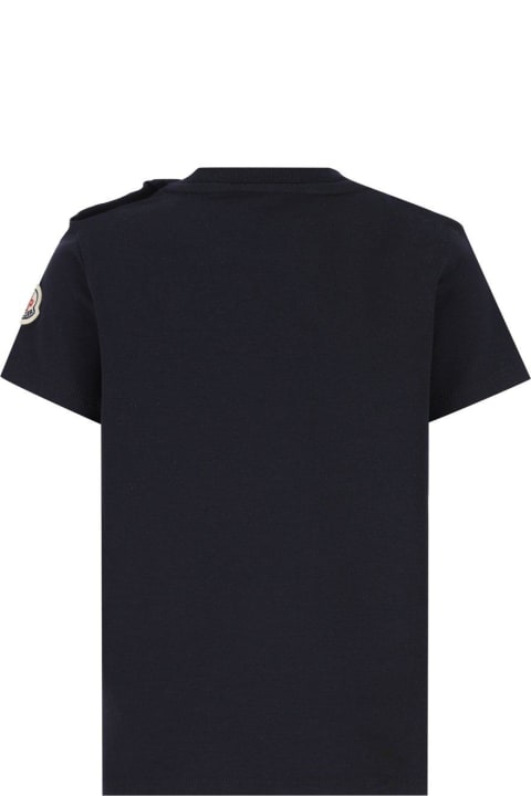 Topwear for Baby Boys Moncler Logo Flocked Crewneck T-shirt