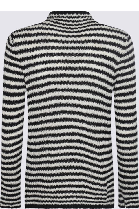 Fashion for Men Dries Van Noten White And Black Wool And Cashmere Sweater