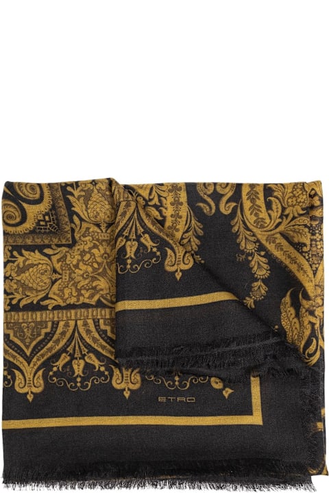 آخر صيحات الموضة من السيدات Etro Pattern Printed Fringed Scarf