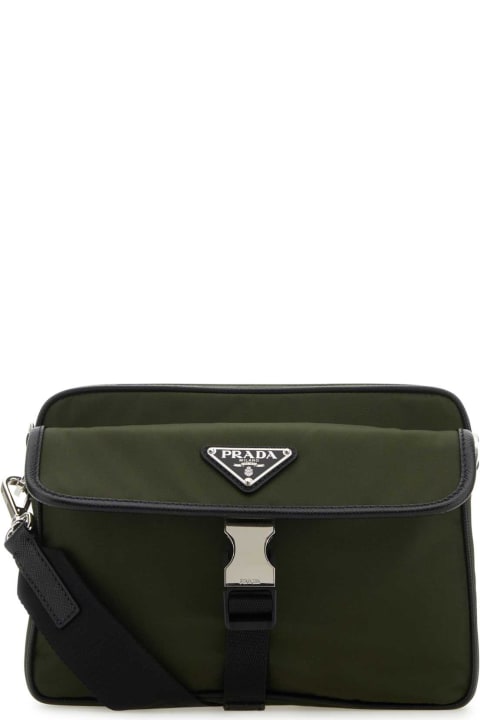 Prada Sale for Men Prada Army Green Nylon Crossbody Bag