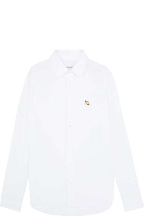 Homeware Maison Kitsuné Oxford Cotton Shirt With Embroidered Foxy Logo
