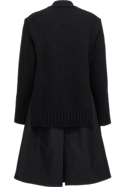 Sacai Sweaters for Women Sacai Nylon Wool Long Cardigan