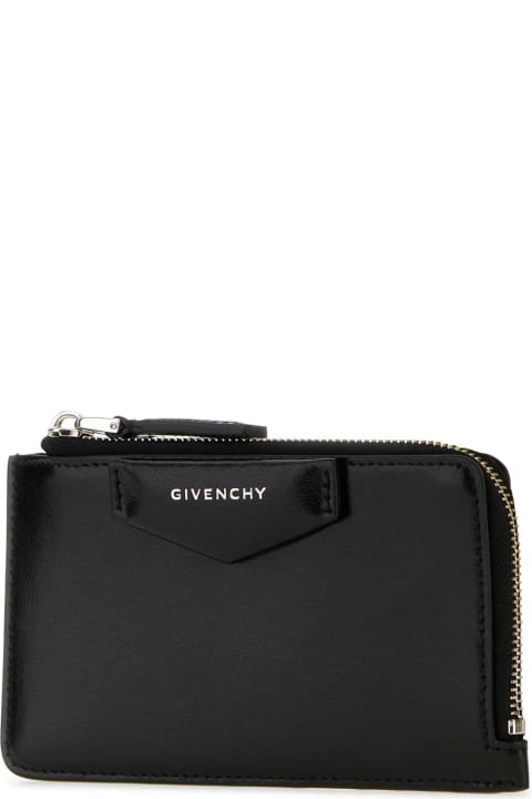 Givenchy for Women Givenchy Black Leather Antigona Card Holder