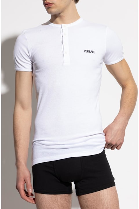 Homeware Versace Versace Underwear T-shirt With Embroidered Logo