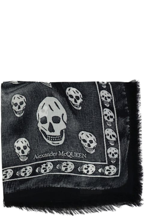 Alexander McQueen Scarves for Men Alexander McQueen Skull Printed Scarf