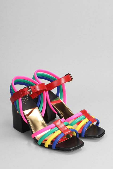 Sandals In Multicolor Leather