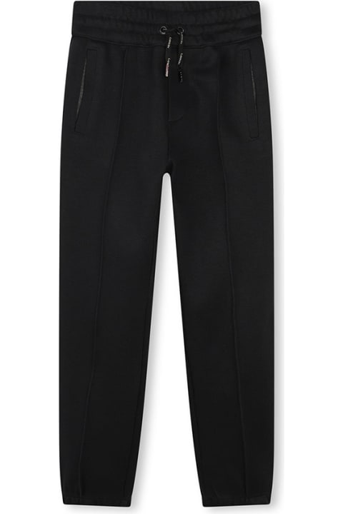 Lanvin Bottoms for Boys Lanvin Black Joggers With Logo Patch On Back