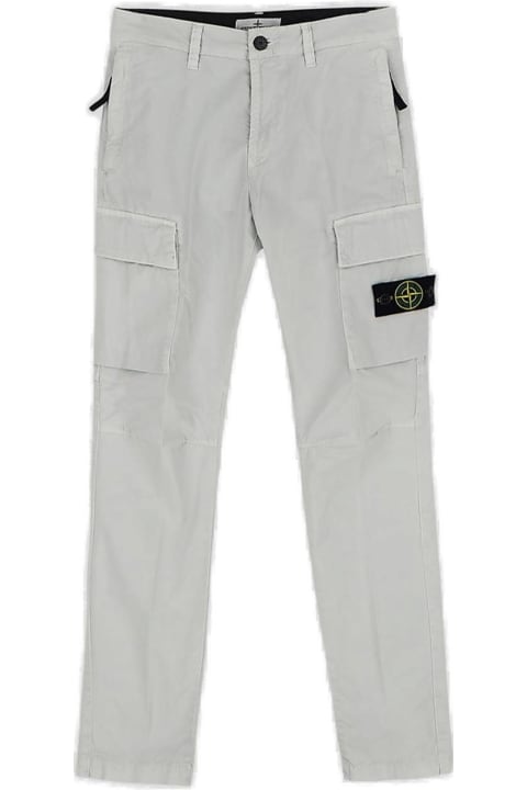 Bottoms for Boys Stone Island Compass-patch Straight-leg Cargo Trousers