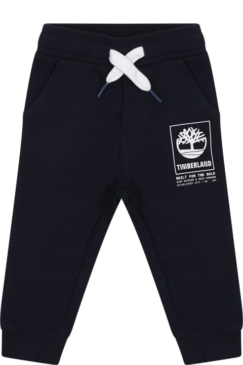 Bottoms for Baby Boys Timberland Blue Trousers For Baby Boy With Logo