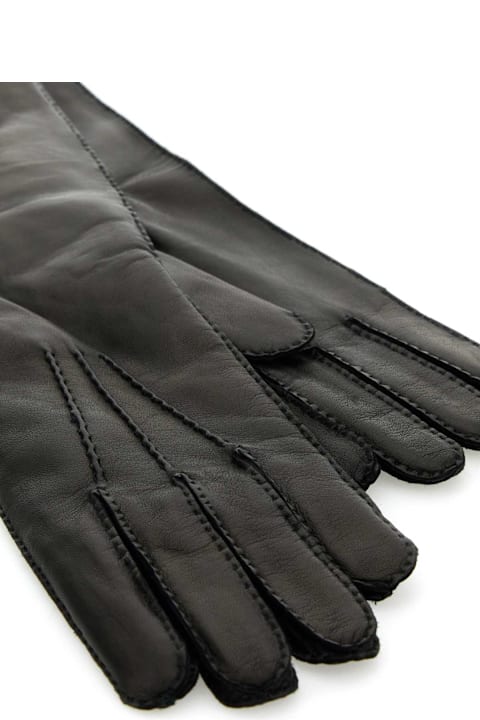 قفازات لـ السيدات Miu Miu Black Nappa Leather Gloves