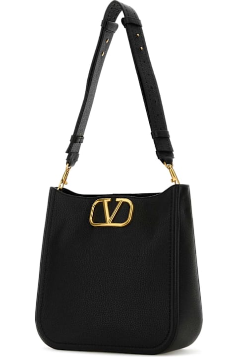 Valentino Garavani Bags for Women Valentino Garavani Black Leather Vlogo Crossbody Bag