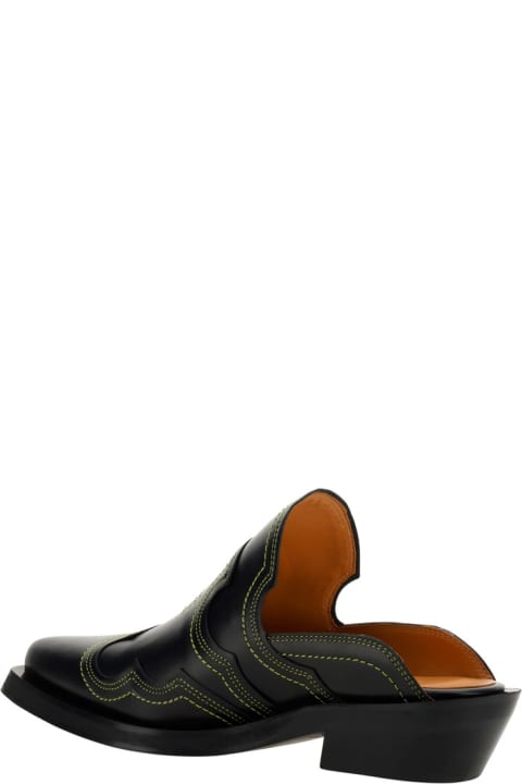 人気♦GANNI♦刺繍入りウェスタンミュール Ganni Western Mules | italist