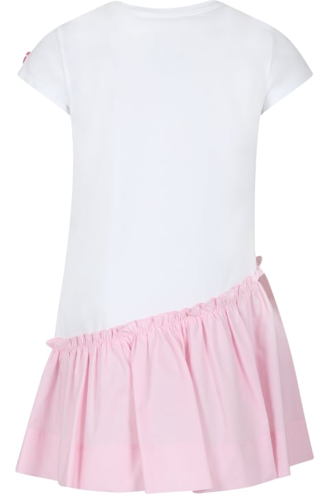 Monnalisa for Kids Monnalisa White Dress For Girl With Minnie Print