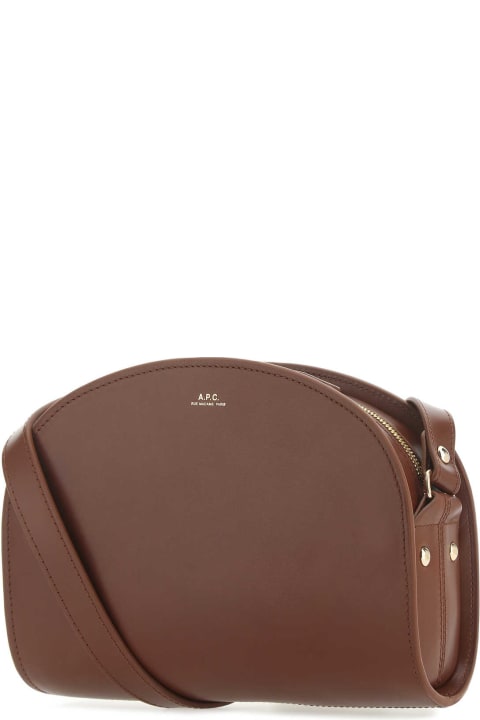 A.P.C. for Women A.P.C. Brown Leather Demi Lune Shoulder Bag