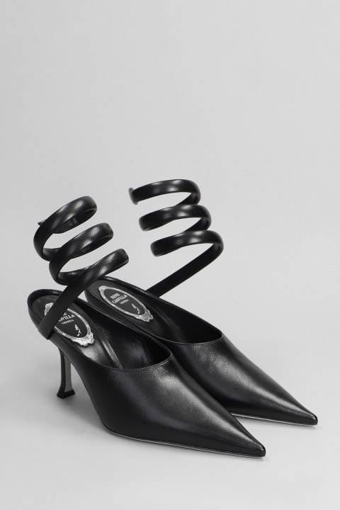 آخر صيحات الموضة من السيدات René Caovilla Grace Pupm Pumps In Black Leather