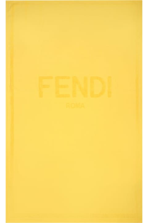 Fendiのボーイズ Fendi Yellow Beach Towel For Kids With Fendi Logo