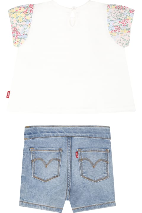 Levi's for Kids Levi's White Suit For Baby Girl With Logo