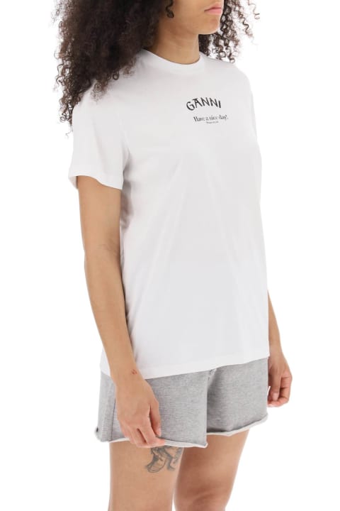 Ganni for Women Ganni Lettering Print T-shirt