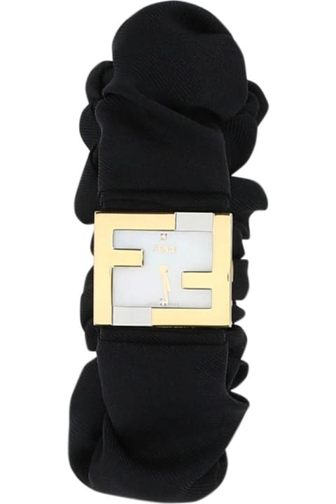 Stainless Steel And Black Nylon Mania Baguette Watch