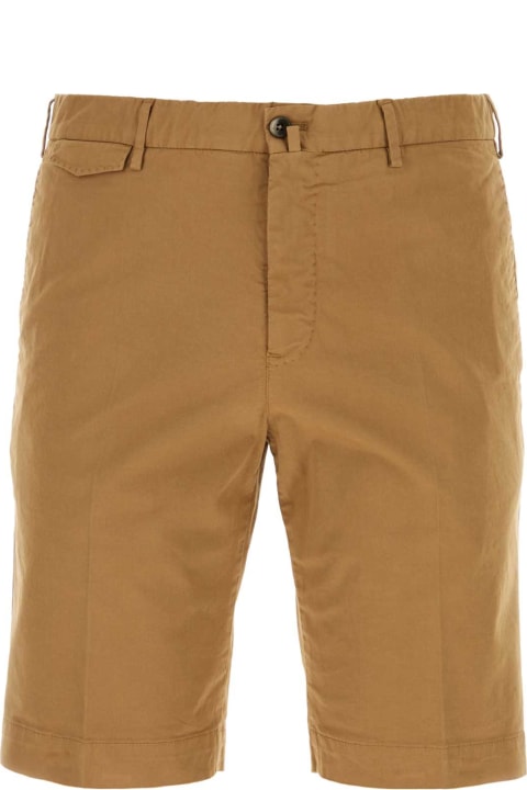 PT01 Pants for Men PT01 Camel Stretch Cotton Bermuda Shorts