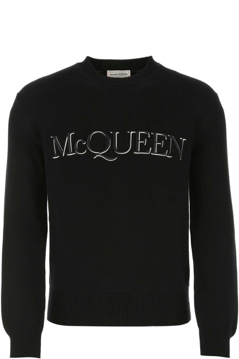 Sweaters for Men Alexander McQueen Black Cotton Sweater