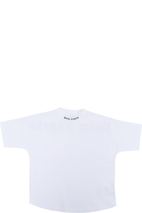 Topwear for Girls Palm Angels White Cropped T-shirt