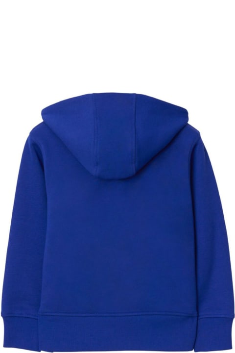 Fashion for Boys Burberry Blue Hoodie With Equestrian Knight Patch In Cotton Boy