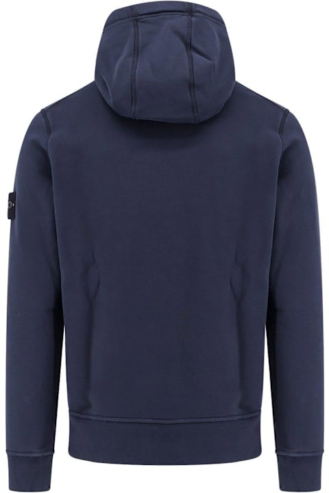 Fashion for Men Stone Island Compass Patch Drawstring Hoodie