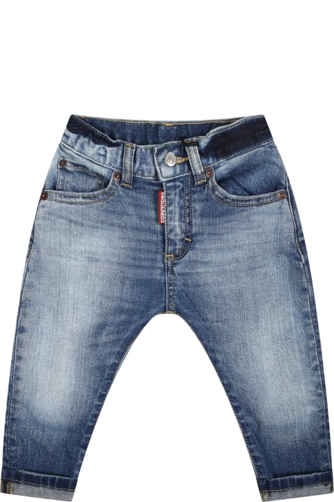 Bottoms for Baby Boys Dsquared2 Denim Jeans For Baby Boy With Logo