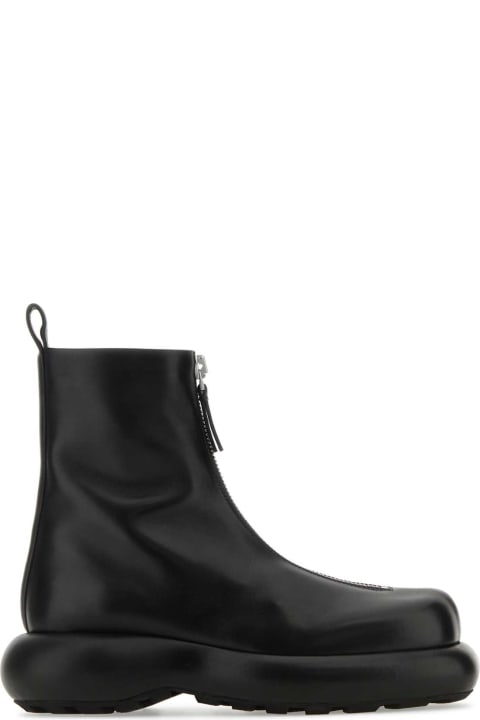 Jil Sander Boots for Women Jil Sander Black Leather Ankle Boots
