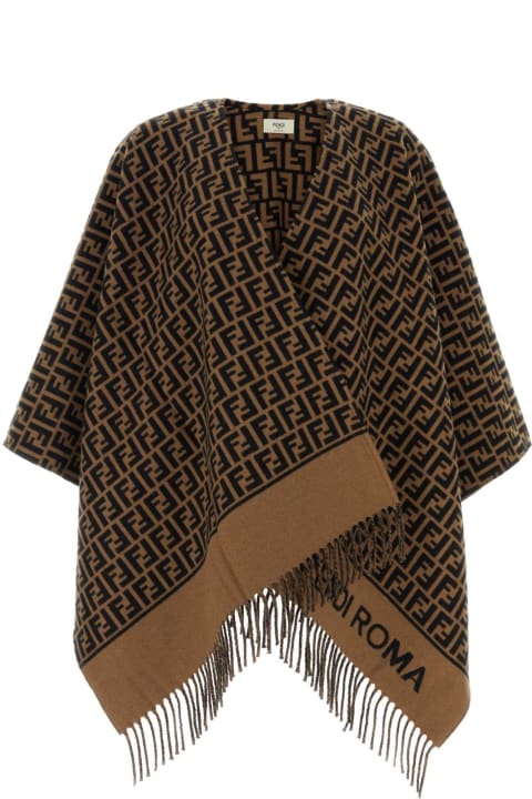 Fashion for Women Fendi Embroidered Wool Blend Cape