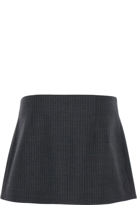Fashion for Women Coperni Grey Pinstriped Wrap Mini Skirt In Wool Woman