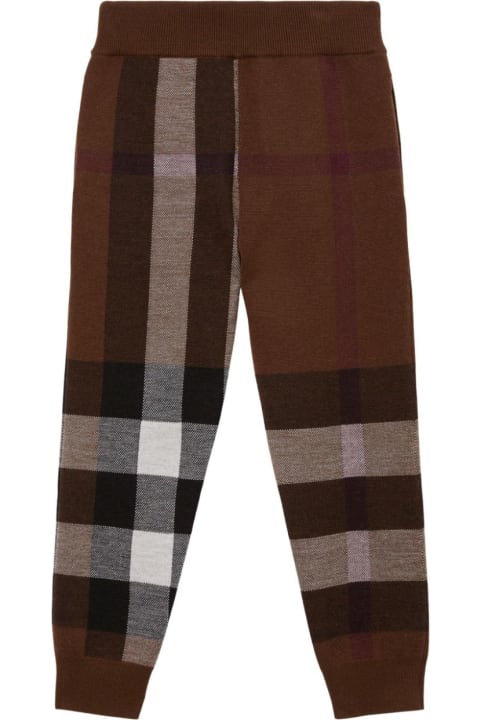 Bottoms for Boys Burberry Gerard Checked Jogging Pants