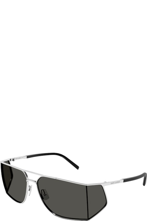 Eyewear for Men Saint Laurent Eyewear Saint Laurent Sl 750 Linea Sl Logo 002 Silver Silver Grey Sunglasses