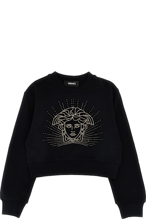 Versace for Girls Versace 'medusa' Rhinestone Sweatshirt