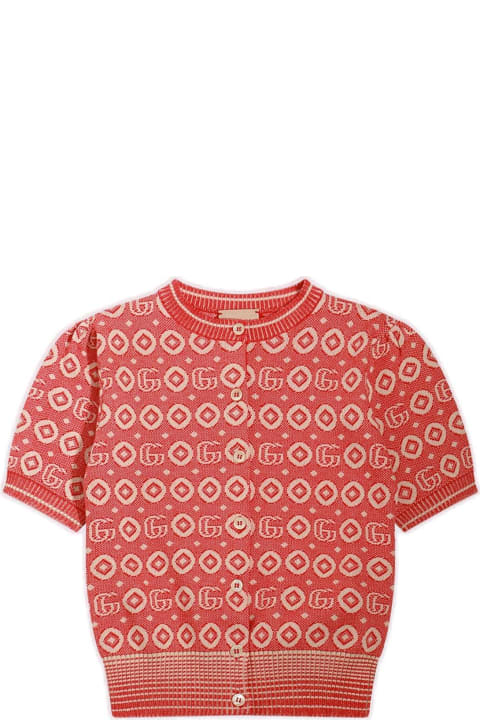 ガールズ Gucciのニットウェア＆スウェットシャツ Gucci Double G Logo Knitted Cardigan