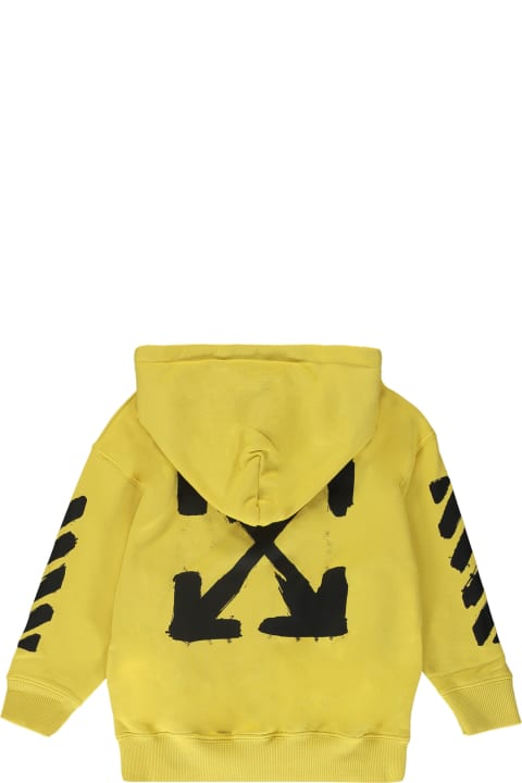Topwear for Girls Off-White Cotton Full Zip Hoodie