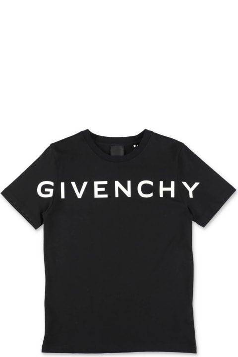 Topwear for Boys Givenchy Givenchy T-shirt Nera In Jersey Di Cotone Bambino