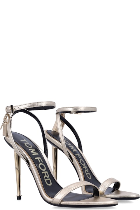 Tom Ford Laminated Nappa Padlock Pointy Naked Sandal