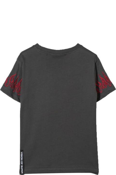 M/c Embroidery Red Flames