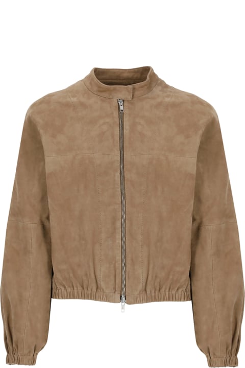 Bully for Men Bully Suede Leather Bomber Jacket