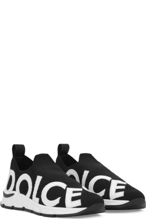 Dolce & Gabbana for Kids Dolce & Gabbana Black Socks Sneakers With Logo