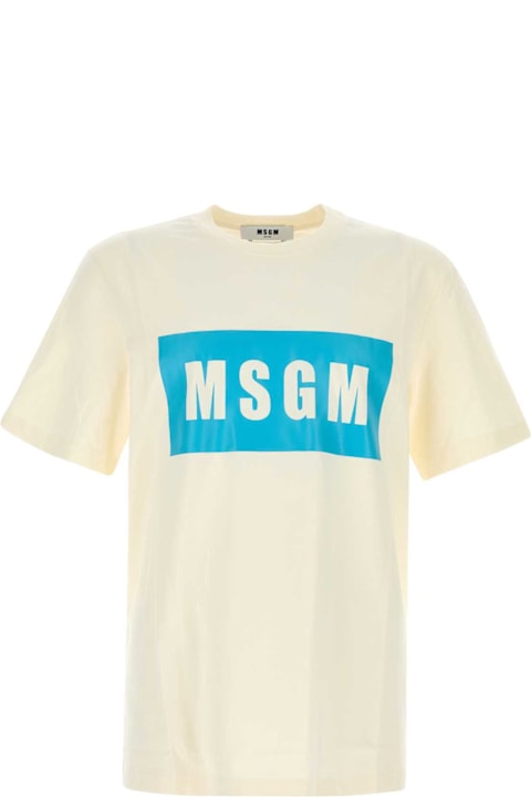 Homeware MSGM Cream Cotton T-shirt